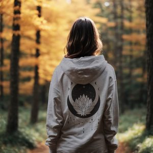 Unisex Hoodie Boho Lotos Mond Mondphasen